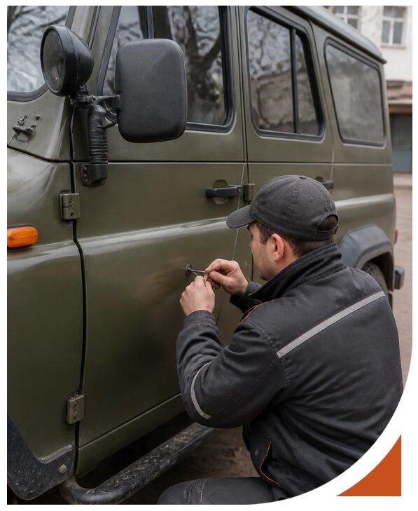 Профессиональное вскрытие автомобиля УАЗ без повреждений в Лесосибирске